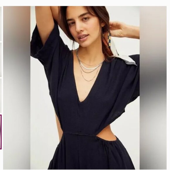 Free People Ready To Go One Piece - Black - Size XS - Picture 3 of 14